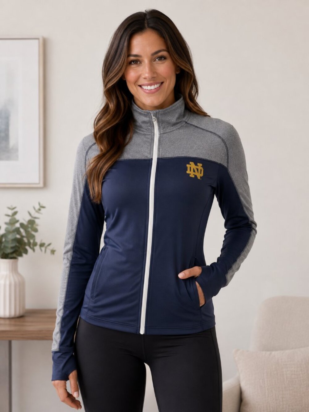KNIGHTS APPAREL WOMEN'S NOTRE DAME ZIP UP JACKET ASSORTED SIZES #493